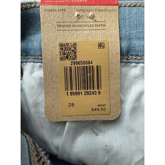 Levi's New Shorts Womens Size 28 Denim Jean Mid Length Rolled Hem Soft - Picture 5 of 15